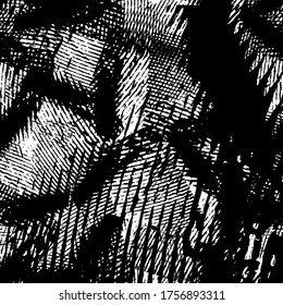 Textura de grano negro y blanco. Resumen salpicado de tinta. Pinturas caóticas. Superficie sucia. Patrón vectorial de puntos