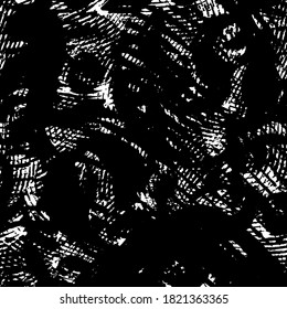 Schwarz-Weiß-Grunge-Textur. Abstrakte Farbspritzen. Häktische Farbstiche. Schmutzige Oberfläche. Vektorbild der Flecken