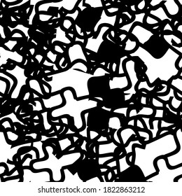Black and white grunge texture. Abstract seamless background. Monochrome ink stain pattern