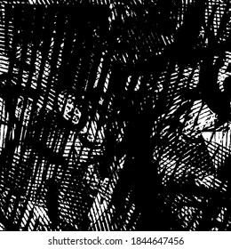 Textura de grano negro y blanco. Resumen salpicado de tinta. Pinturas caóticas. Superficie sucia. Patrón vectorial de puntos