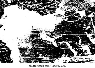Textura de grano negro y blanco. Resumen de manchas de suciedad, arañazos, chips. Patrón de superficie trabajada