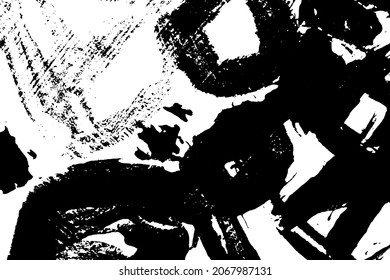 Black and white grunge texture. Abstract dirt stains, scratches, chips. Worn Surface pattern