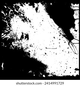 Schwarz-Weiß-Grunge-Textur. Abstrakter Vektorhintergrund