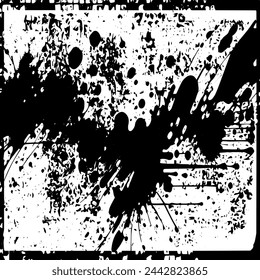 Black and white grunge texture. Abstract vector background