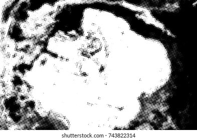 Black and white grunge texture. Abstract halftone background. Vector pattern