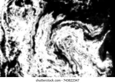 Black and white grunge texture. Abstract halftone background. Vector pattern