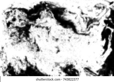 Black and white grunge texture. Abstract halftone background. Vector pattern