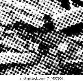 Black and white grunge texture. Abstract halftone background. Vector pattern