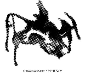 Black and white grunge texture. Abstract halftone background. Vector pattern