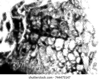 Black and white grunge texture. Abstract halftone background. Vector pattern.