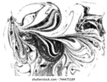 Black and white grunge texture. Abstract halftone background. Vector pattern.
