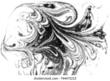 Black and white grunge texture. Abstract halftone background. Vector pattern.