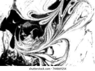 Black and white grunge texture. Abstract halftone background. Vector pattern