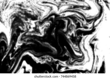 Black and white grunge texture. Abstract halftone background. Vector pattern