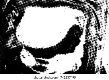 Black and white grunge texture. Abstract halftone background. Vector pattern