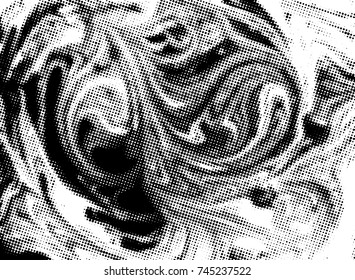 Black and white grunge texture. Abstract halftone background. Vector pattern