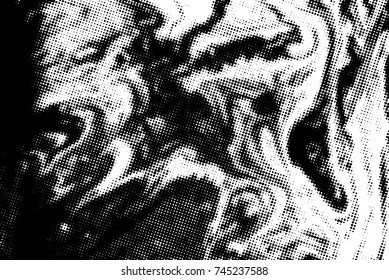 Black and white grunge texture. Abstract halftone background. Vector pattern