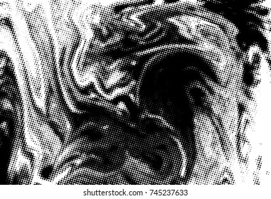 Black and white grunge texture. Abstract halftone background. Vector pattern