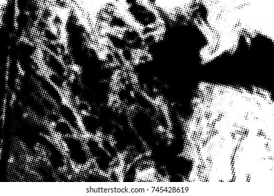 Black and white grunge texture. Abstract halftone background. Vector pattern