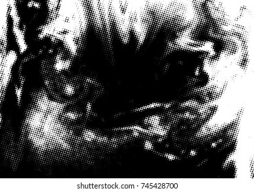 Black and white grunge texture. Abstract halftone background. Vector pattern