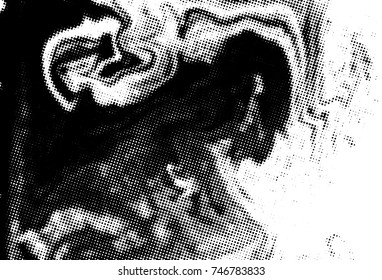 Black and white grunge texture. Abstract halftone background. Vector pattern