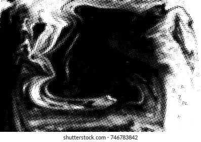 Black and white grunge texture. Abstract halftone background. Vector pattern