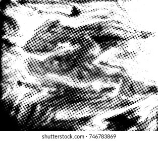 Black and white grunge texture. Abstract halftone background. Vector pattern