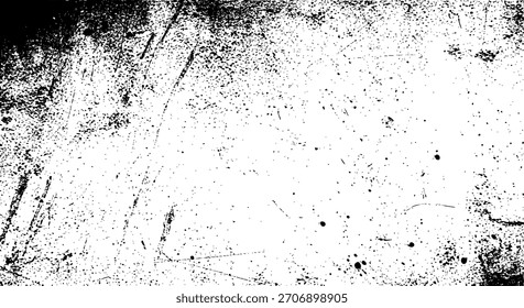 Black and white grunge texture background with distressed overlay and abstract scratch effect vector