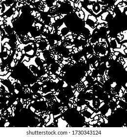 Black and white grunge texture. Chaotic monochrome background. Abstract vector surface