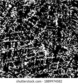 Black and white grunge texture. Chaotic monochrome background. Abstract vector surface