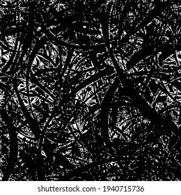 Schwarz-Weiß-Grunge-Textur. Chaotische, einfarbige Hintergrund. Abstrakte Vektoroberfläche