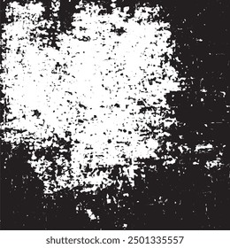 Black and White Grunge Texture: Distressed noise with small particles, debris, and dust scratches