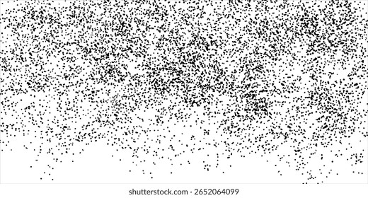 Black and white grunge texture with dynamic random dot patterns, perfect for poster backgrounds, music covers, vintage branding, and artistic graphic elements.