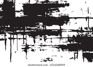 Black and white Grunge Texture. Overlay texture.  grunge urban texture. Monochrome texture. Vector Background. EPS10. 