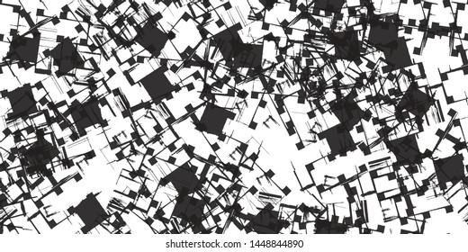 Black and white grunge texture seamless. Abstract monochrome background. Dirty covered with a chaotic pattern on the surface. Vintage old wall in scratches and scuffs