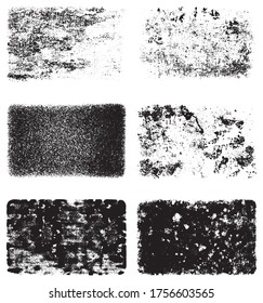 Textura de grano negro y blanco. Un conjunto de antecedentes de suciedad, grietas y polvo. Resumen de manchas monocromáticas