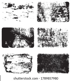 Textura de grano negro y blanco. Un conjunto de antecedentes de suciedad, grietas y polvo. Resumen de manchas monocromáticas