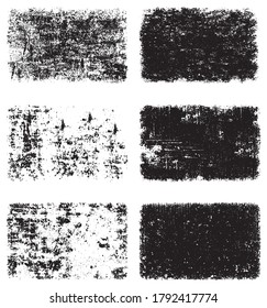 Textura de grano negro y blanco. Un conjunto de antecedentes de suciedad, grietas y polvo. Resumen de manchas monocromáticas