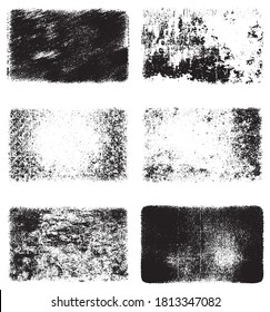 Textura de grano negro y blanco. Un conjunto de antecedentes de suciedad, grietas y polvo. Resumen de manchas monocromáticas