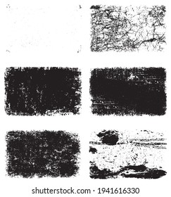 Textura de grano negro y blanco. Un conjunto de antecedentes de suciedad, grietas y polvo. Resumen de manchas monocromáticas