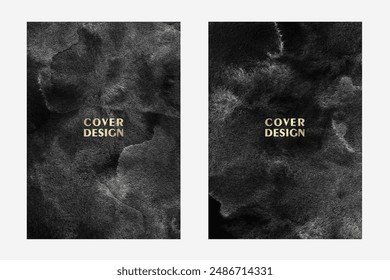 Conjunto de textura grunge blanco negro. Plantilla texturizada de papel antiguo para tarjetas, flyer, póster, catálogo y diseño de portada. Ilustración vectorial envejecida.