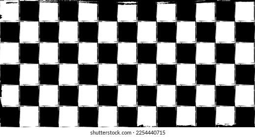 Black and white grunge texture of square tiles, pattern or texture. Vector design background.