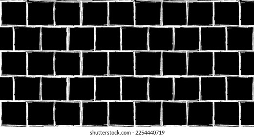 Schwarz-Weiß-Grunge-Textur aus quadratischen Fliesen, Muster oder Textur. Vektordesign-Hintergrund.