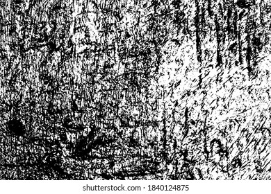 Textura de grano negro y blanco. Barreras negras de pintura, tinta y suciedad. Resumen de fondo monocromo. Patrón de arañazos, chips y desgaste