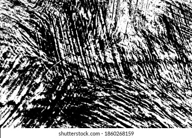 Black and white grunge texture. Black streaks of paint, ink, and dirt. Abstract monochrome background. Pattern of scratches, chips, and wear