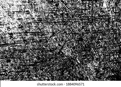 Black and white grunge texture. Black streaks of paint, ink, and dirt. Abstract monochrome background. Pattern of scratches, chips, and wear