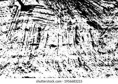 Black and white grunge texture. Black streaks of paint, ink, and dirt. Abstract monochrome background. Pattern of scratches, chips, and wear