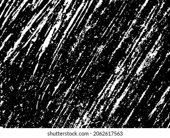 Black and white grunge texture. Black streaks of paint, ink, and dirt. Abstract monochrome background. Pattern of scratches, chips, and wear