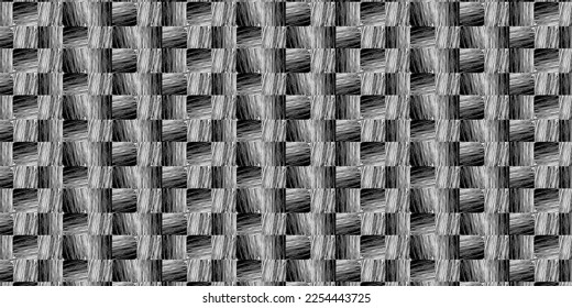 Black and white grunge texture from stripes. Abstract vector background.