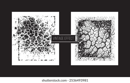 Black and white grunge texture Grunge textures vector illustration background Vintage style design set